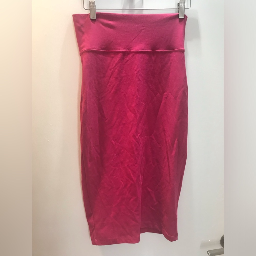 Bebe pink bodycon midi skirt